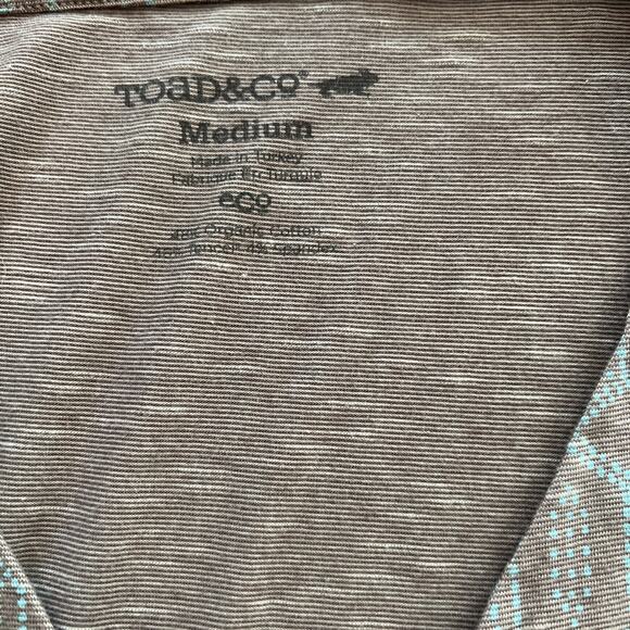 Toad & Co Brown and Blue V-Neck Sleeveless MIDI Wrap Dress Size Medium - Picture 9 of 9